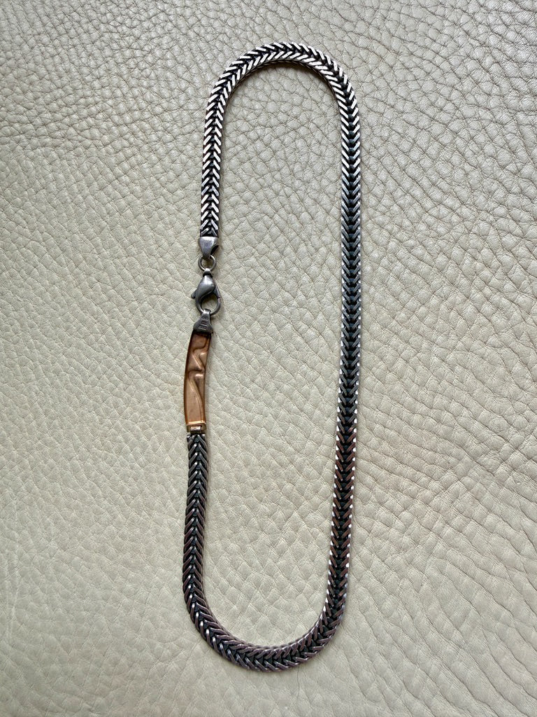 Vintage Sterling Silver Herringbone Chain Necklace ALTON & Pernilla Wiberg – 17 Inch length