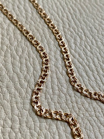 Vintage Swedish Double-link necklace - Solid 18k gold - 18 inch length