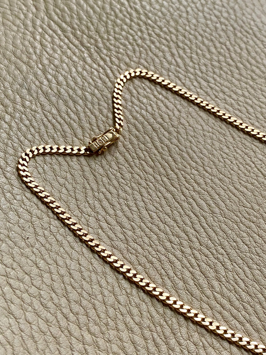 1968 Swedish Vintage Graduated curb necklace in 18k gold - 17.7 inch length