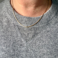Scandinavian Vintage 18k Gold Pressed Curb Chain – 18.25 Inch Length