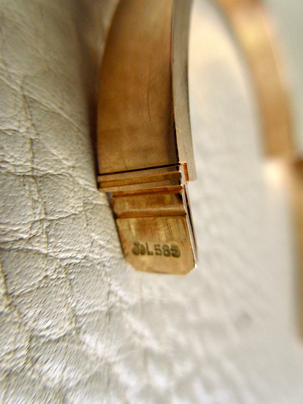 1960s era Vintage Danish 14k Gold Hinged Bangle Bracelet – 7 inch Interior Circumference