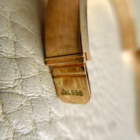 1960s era Vintage Danish 14k Gold Hinged Bangle Bracelet – 7 inch Interior Circumference