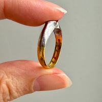 1928 Vintage 23k yellow gold and 18k white gold ring with 0.51 carat diamond - size 8