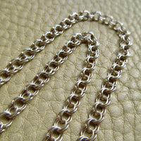 Vintage Double Link Necklace Sterling Silver – 28" Length