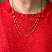 Dated 1899 - 18k gold Antique Longuard chain - 30.5 inch doubled necklace length