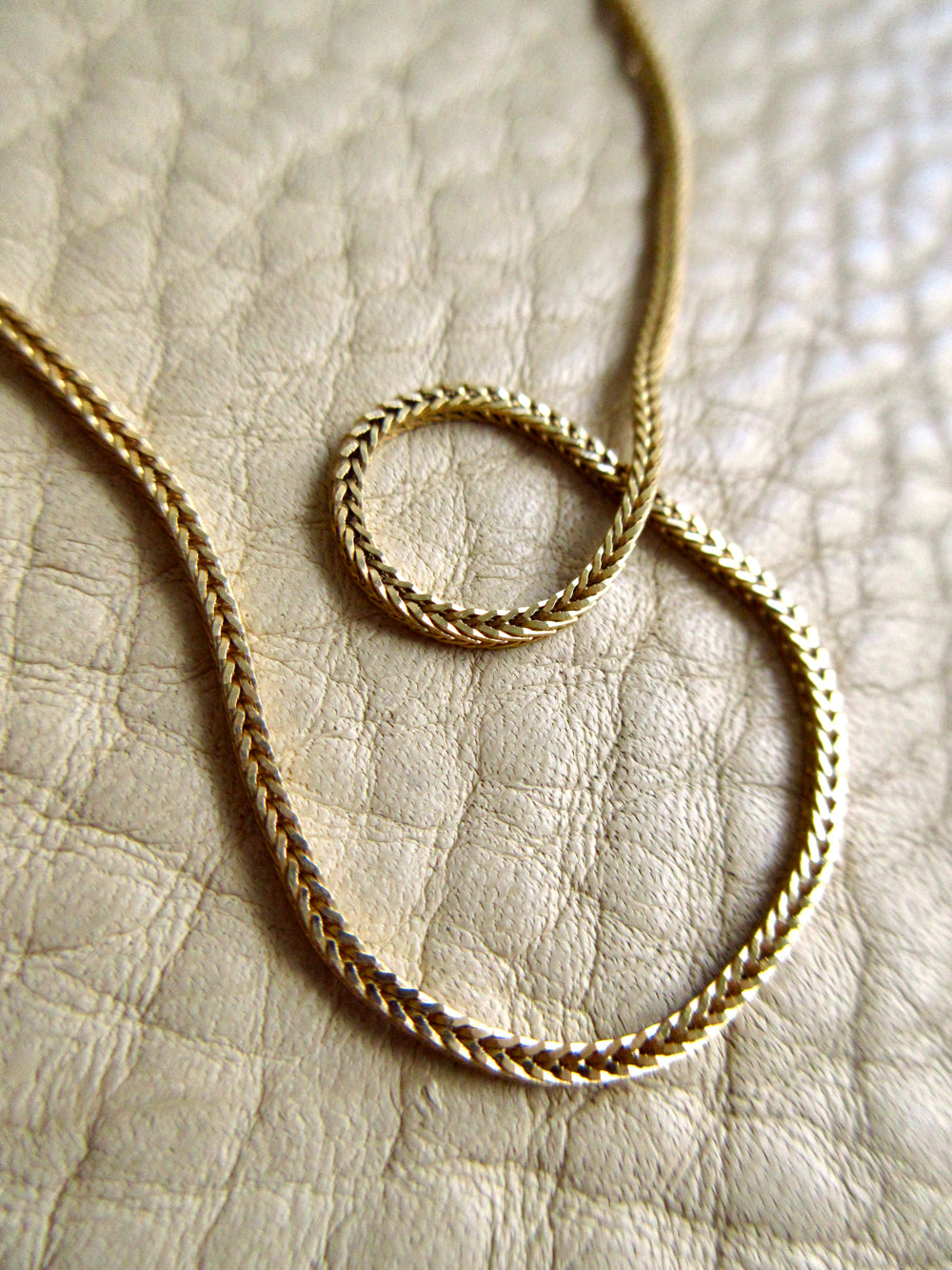 Vintage Balestra Long Length Square Foxtail link necklace in 18k gold, 27.6 inch length