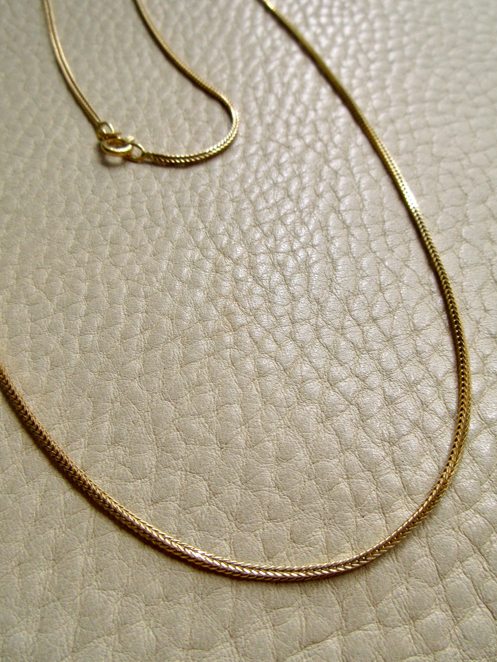Vintage Balestra Long Length Square Foxtail link necklace in 18k gold, 27.6 inch length