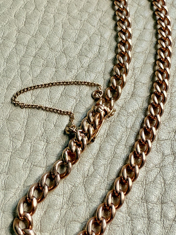 Circa 1900 Round Curb Link Bracelet in 18k rosy gold - 7 inch length