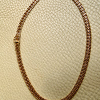 UnoAErre Shimmering Italian Woven Flat Lay Necklace in 14k Gold - 16 inch length