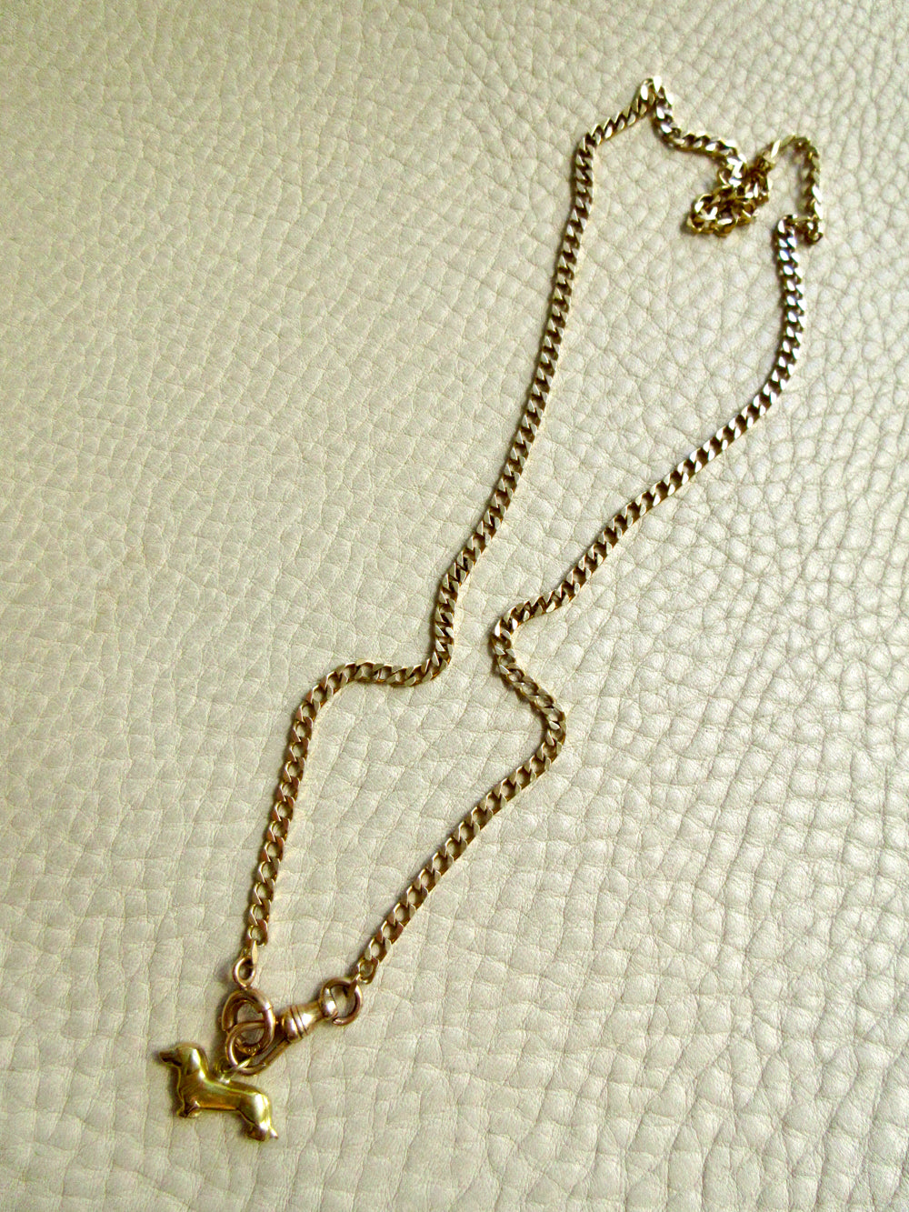 Vintage 14k Gold Faceted Curb Link Watch Chain Necklace – 19.3 Inch Length