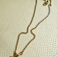 Vintage 14k Gold Faceted Curb Link Watch Chain Necklace – 19.3 Inch Length