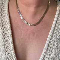 SILKY! Midcentury Italian Brick Link Necklace 18k Gold – 18.5 Inch Length