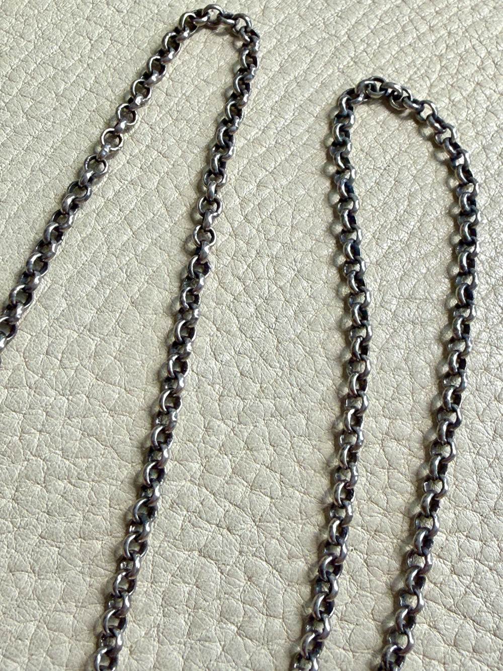 Vintage Silver Rolo Link Necklace- 30 inch length
