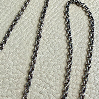 Vintage Silver Rolo Link Necklace- 30 inch length