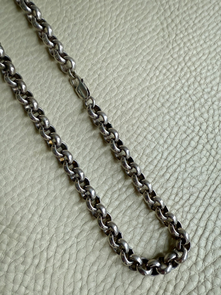 QUITE A ROLO! Chubby 91 gram Silver Rolo Link Necklace with - 19.9 inch length