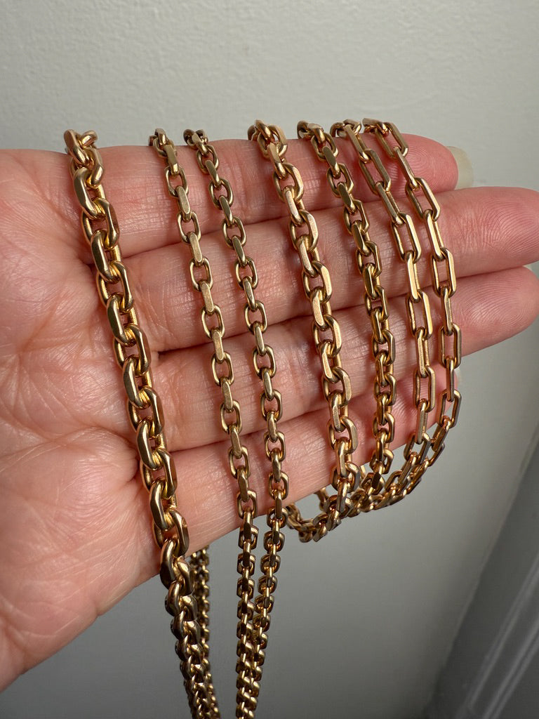 1962 Swedish Vintage 18k Gold Biker Link Bracelet 4.8mm width - 7.5 inch length
