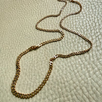 Swedish Vintage 18k Yellow Gold Graduated Pressed Curb Chain Necklace - 20.3 inch length