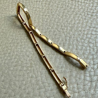 Vintage Slinky 18k Gold Bar Link Bracelet - 7.5 inch length