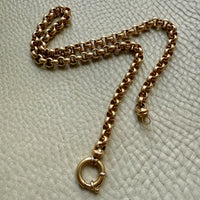 Chubby! 18k Gold Rolo Link Necklace with Large Bolt Clasp - 17.8 inch length