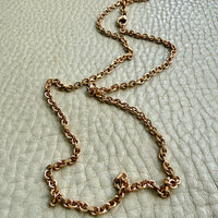 Vintage Italian 3mm Solid Biker Link Chain Necklace 18k Gold – 19.75 Inch Length