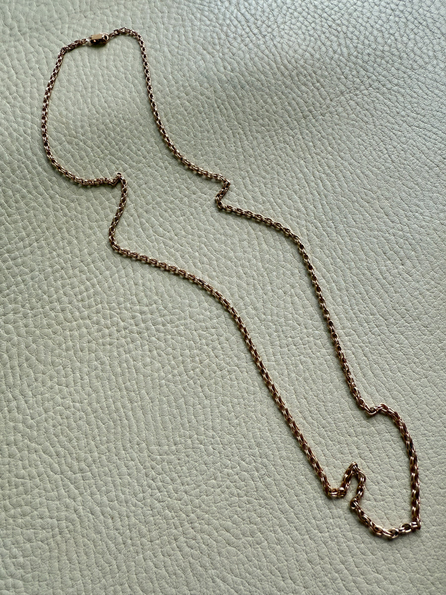 Foxtail Link Chain Necklace in 18k Solid Gold - 25.75 inch length