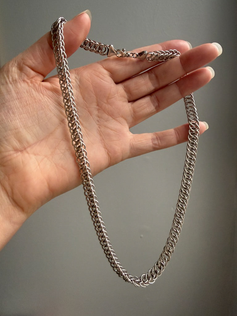 Vintage Sterling Silver Spiral Link Chain Necklace – 19.9 Inch length