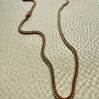 Signed Vintage Tight Curb Link Necklace 18k Gold – 18.5 Inch Length