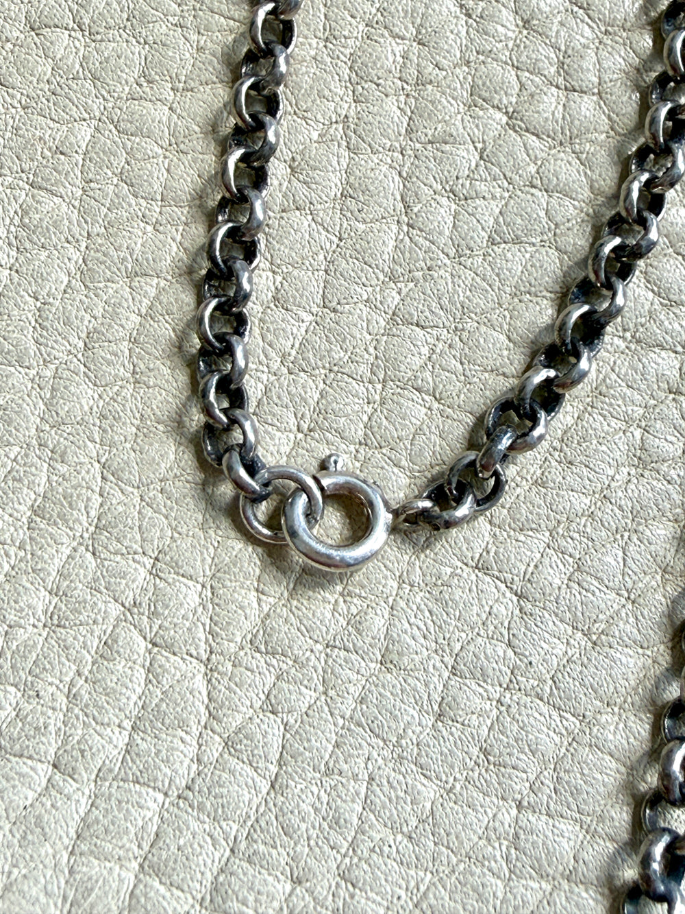 Vintage Silver Rolo Link Necklace- 30 inch length