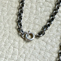 Vintage Silver Rolo Link Necklace- 30 inch length