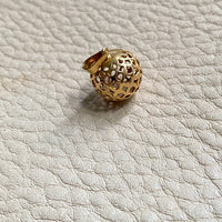 18k gold Swedish vintage charm or pendant - Fishnet orb