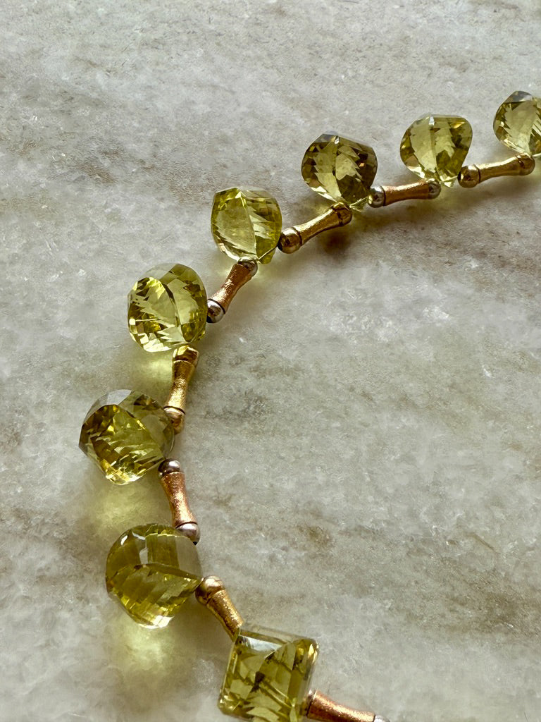 JUICY! Graduated Lemon Quartz and 14k gold necklace - 18 inch length