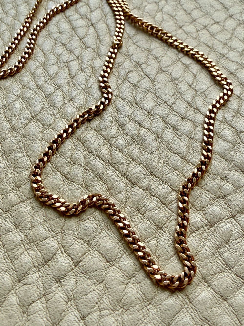 Vintage Swedish 18k Gold Curb Link Necklace – 24.5 Inch Length