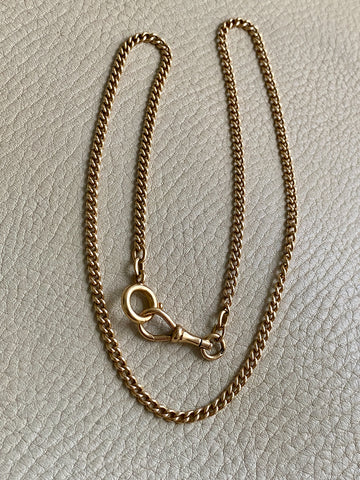 1917 Antique Swedish 18k gold watch chain necklace - 19.5 inch length