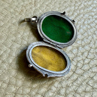 1829 Swedish Silver Antique Locket Pendant with Botanical engraving for Ella