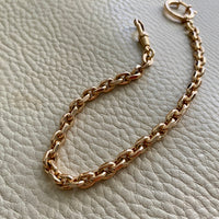 Antique Watch Chain - 14k gold with 18k large bolt clasp- 10 inch length