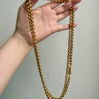 1834 Antique Long Length Rolo Link Necklace 22k Gold - 54.3 inch length