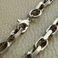 Vintage Sterling Silver Chunky Biker Link Chain Necklace – 22 Inch Length