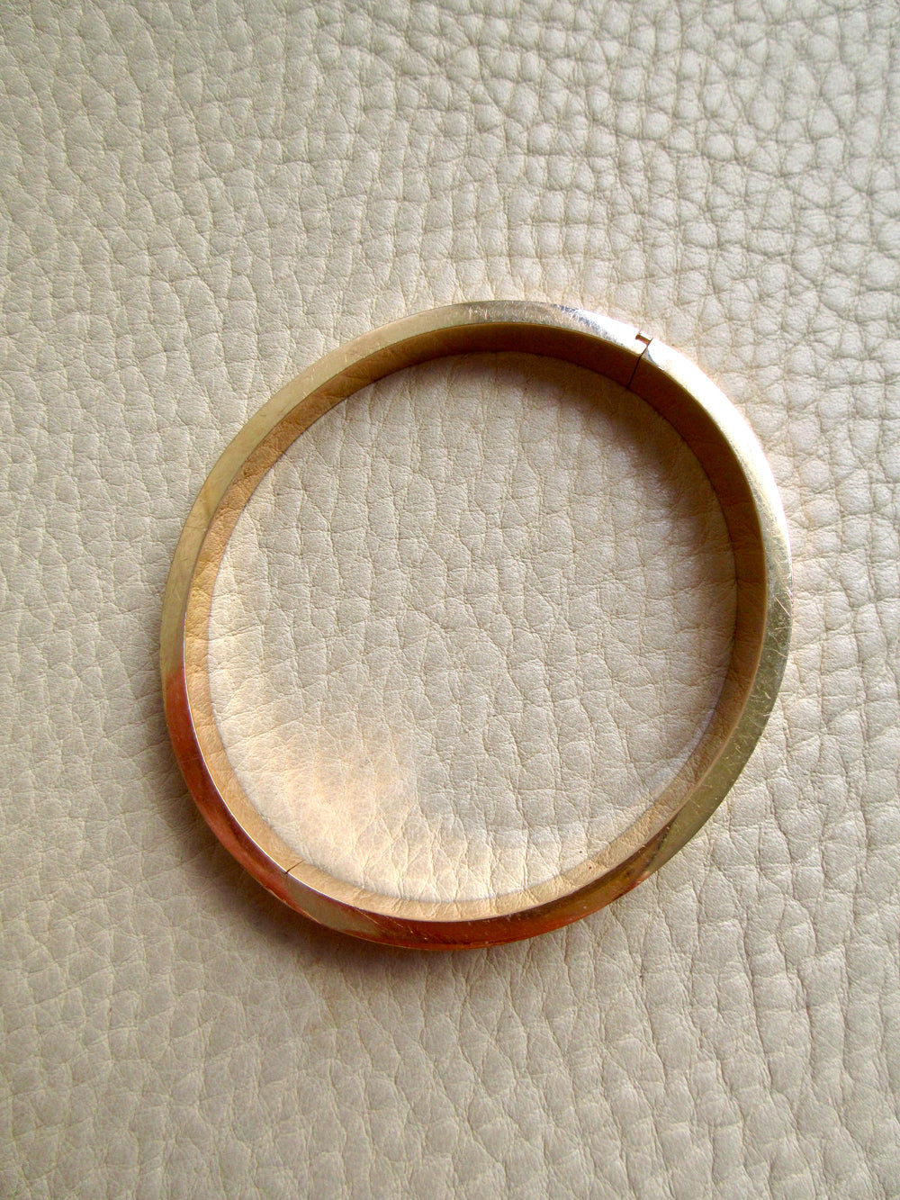 1960s era Vintage Danish 14k Gold Hinged Bangle Bracelet – 7 inch Interior Circumference