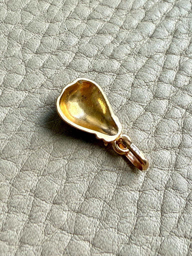 18k gold vintage charm or pendant - Blue Enamel Ladybug