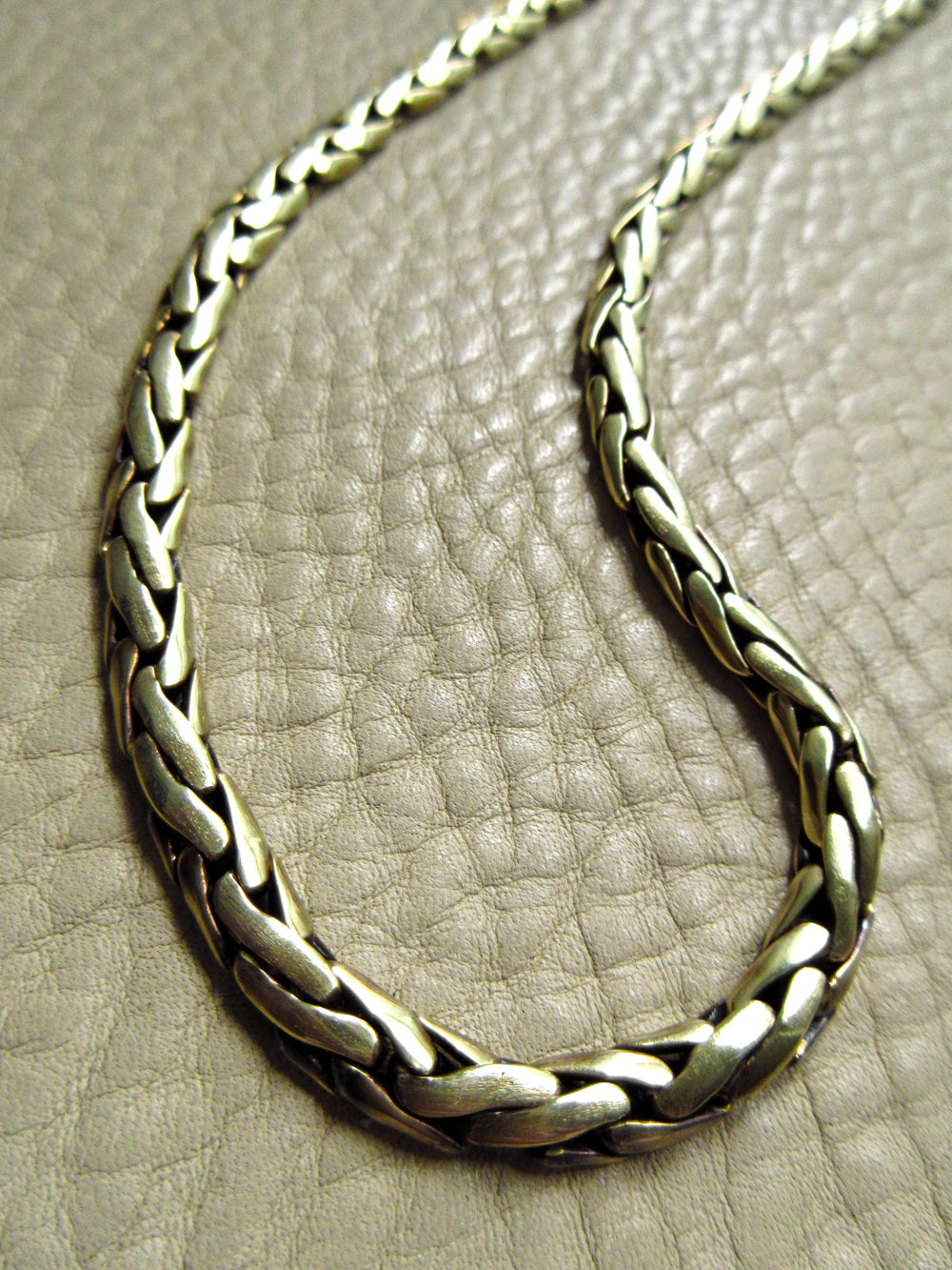 Vintage 14k Gold Smooth Braided Half Round Necklace - 18.5 inch