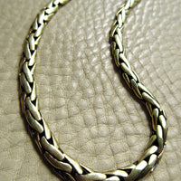 Vintage 14k Gold Smooth Braided Half Round Necklace - 18.5 inch