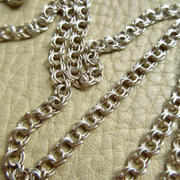 Vintage Double Link Necklace Sterling Silver – 28" Length