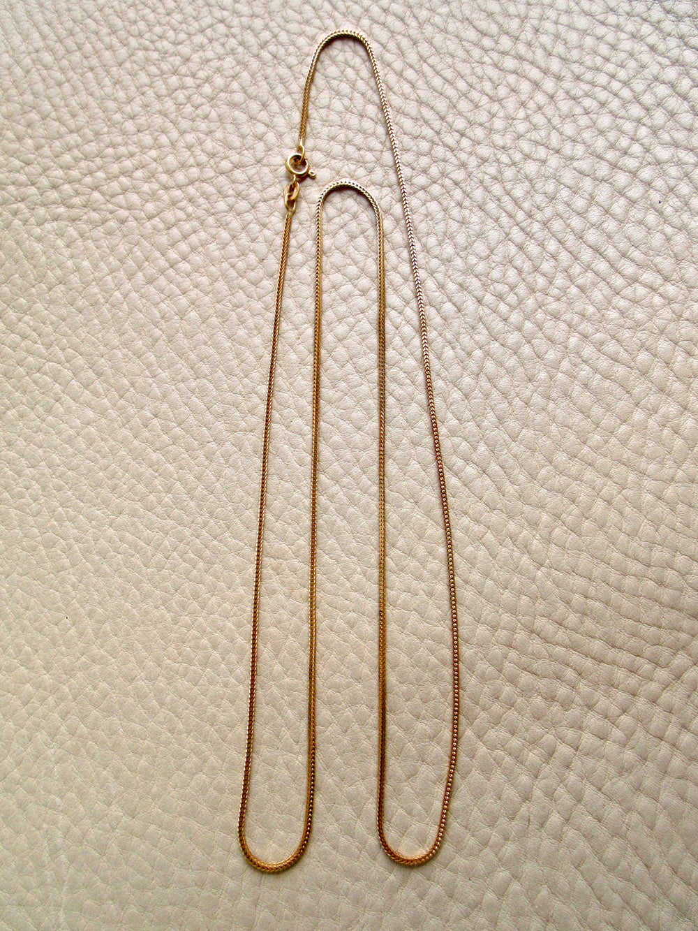 Vintage Balestra Long Length Square Foxtail link necklace in 18k gold, 27.6 inch length