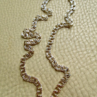 Vintage European 1900s Silver Double Link Necklace – 17.75 Inch Length