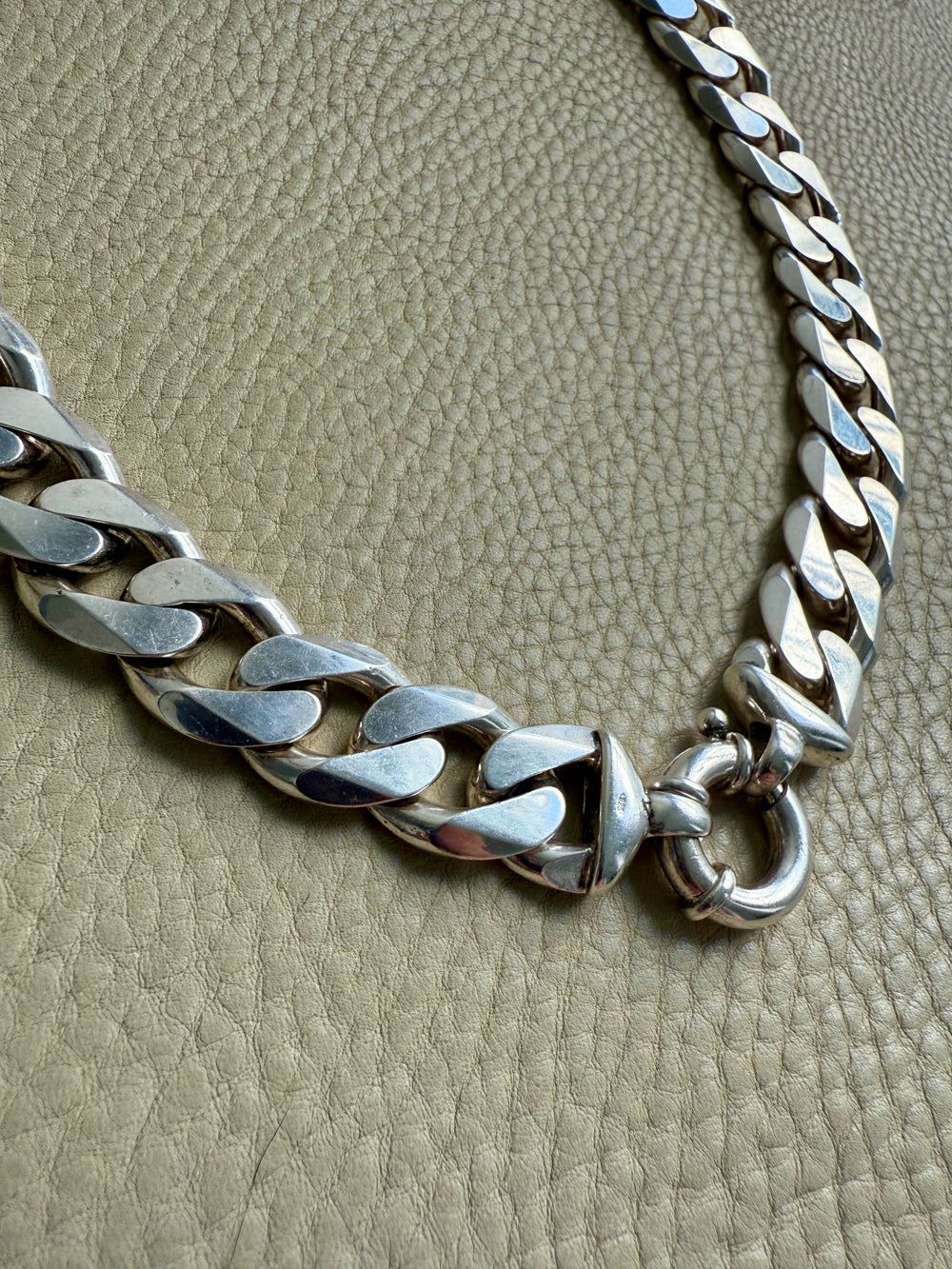 CHUNKY!! Sterling Silver Curb Chain Necklace - 20 inch length
