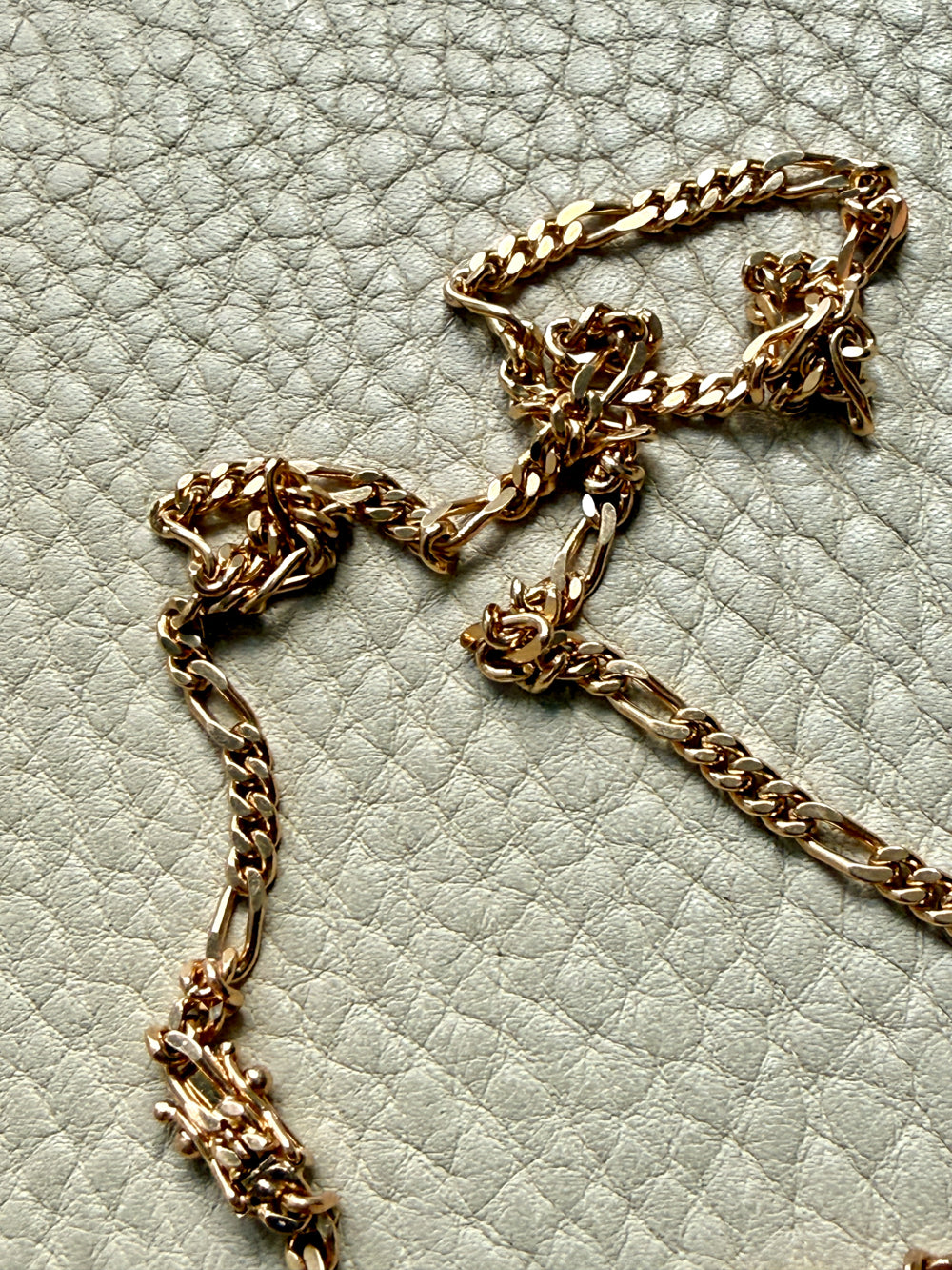 1986 Figaro Curb Link Variation Long Necklace in 18k Gold - 27.7 inch length