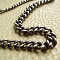 1863 Antique UK Sterling Silver Curb Link Watch Chain – 15.2 Inch Length