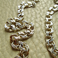 Vintage European 1900s Silver Double Link Necklace – 17.75 Inch Length