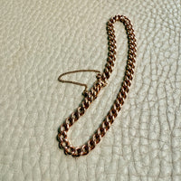 Circa 1900 Chubby Curb Link Bracelet in 18k rosy gold - 7 inch length