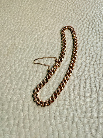 Circa 1900 Round Curb Link Bracelet in 18k rosy gold - 7 inch length